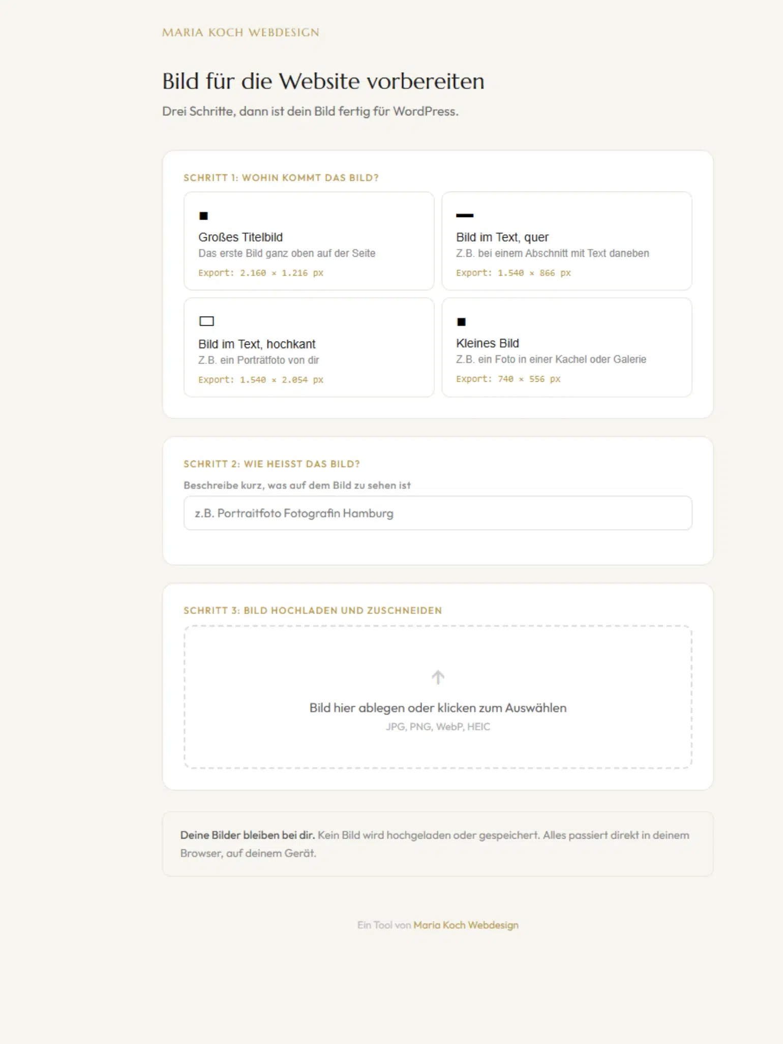 Bild Tool für webp und seo benennung alt tags